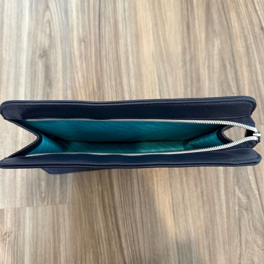 Morroccanoil Black Zip Cosmetic Pouch with Blue Interior - Picture 3 of 6